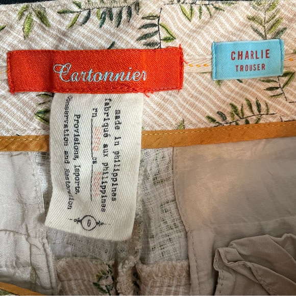 Cartonnier Anthropologie Women’s Charlie Trouser Cropped Straight Leg Pants Sz 0 - Picture 7 of 11
